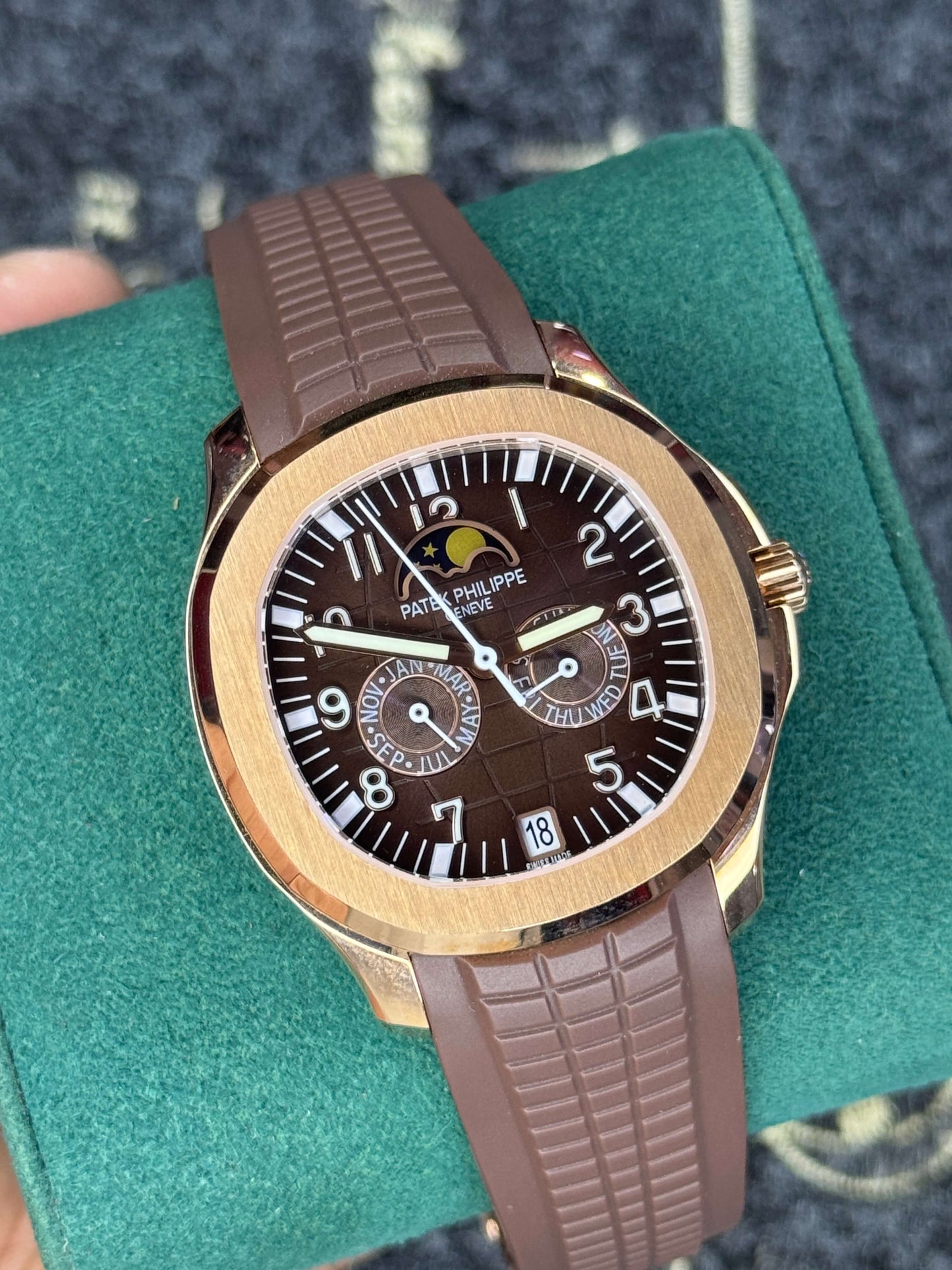 Patek Rubber Strap Rose Gold- Top