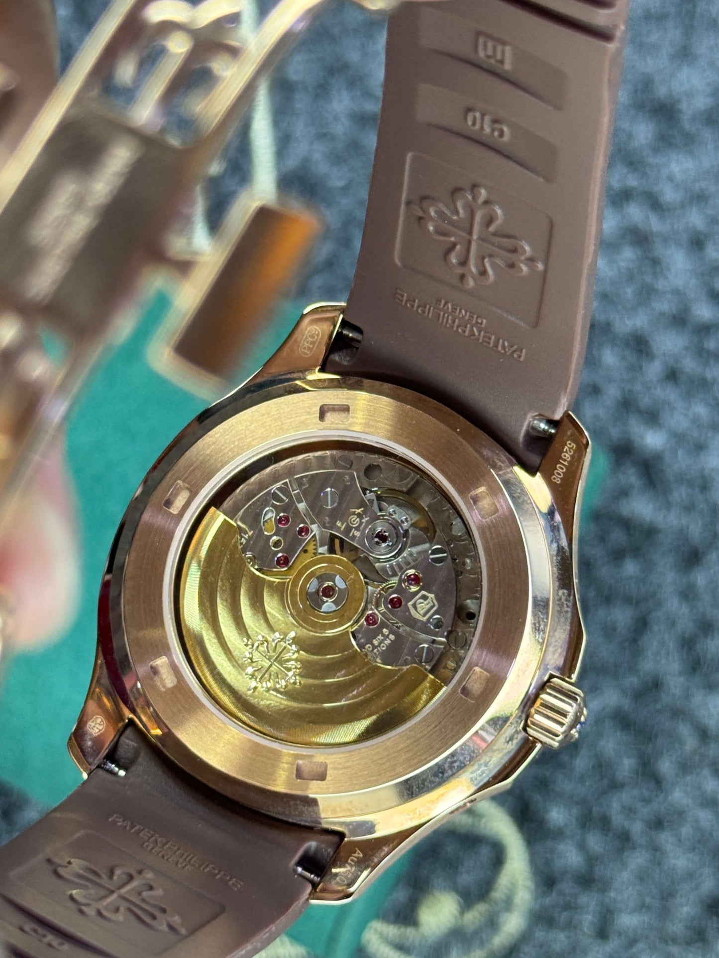 Patek Rubber Strap Rose Gold- Top