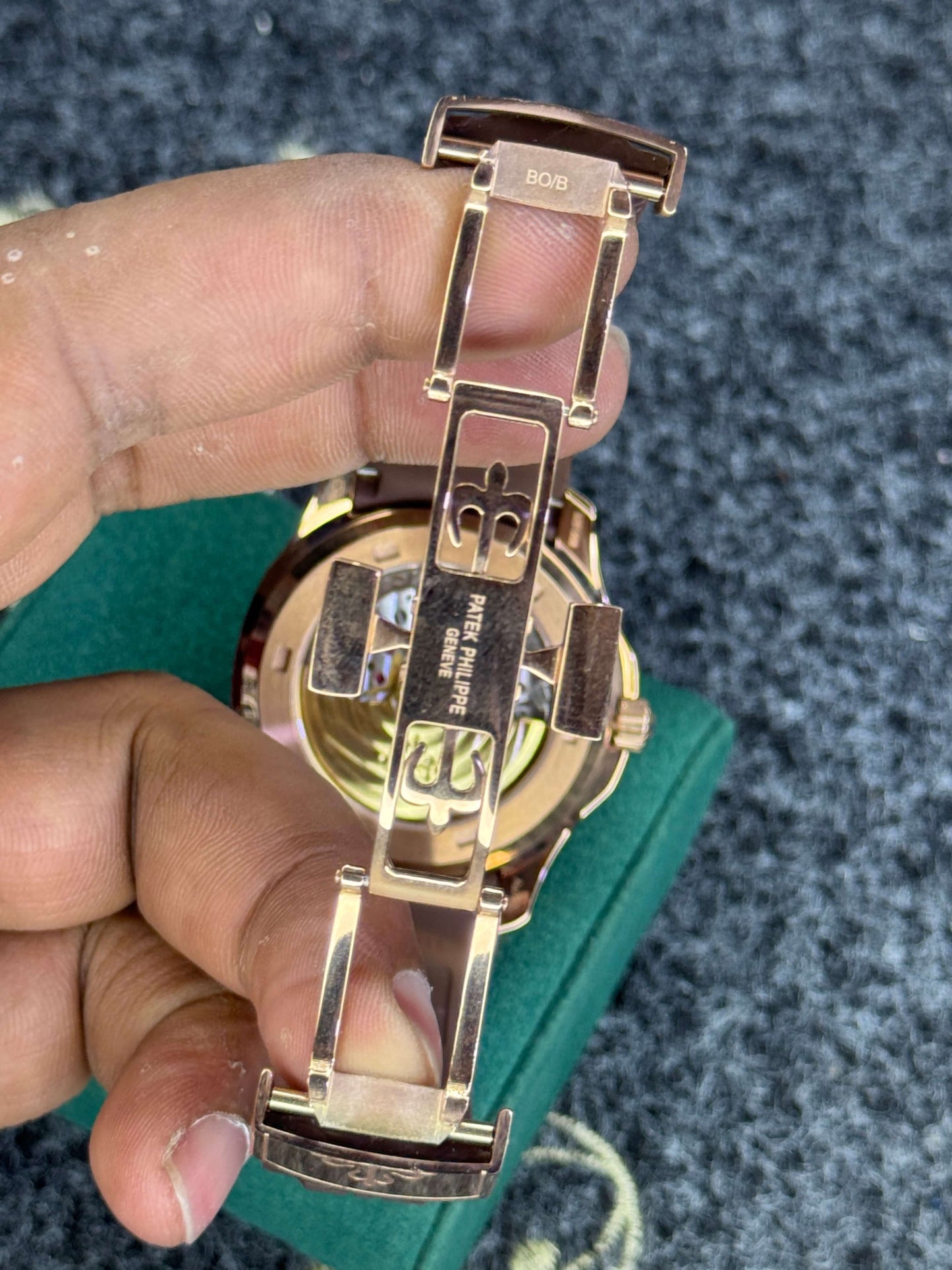 Patek Rubber Strap Rose Gold- Top