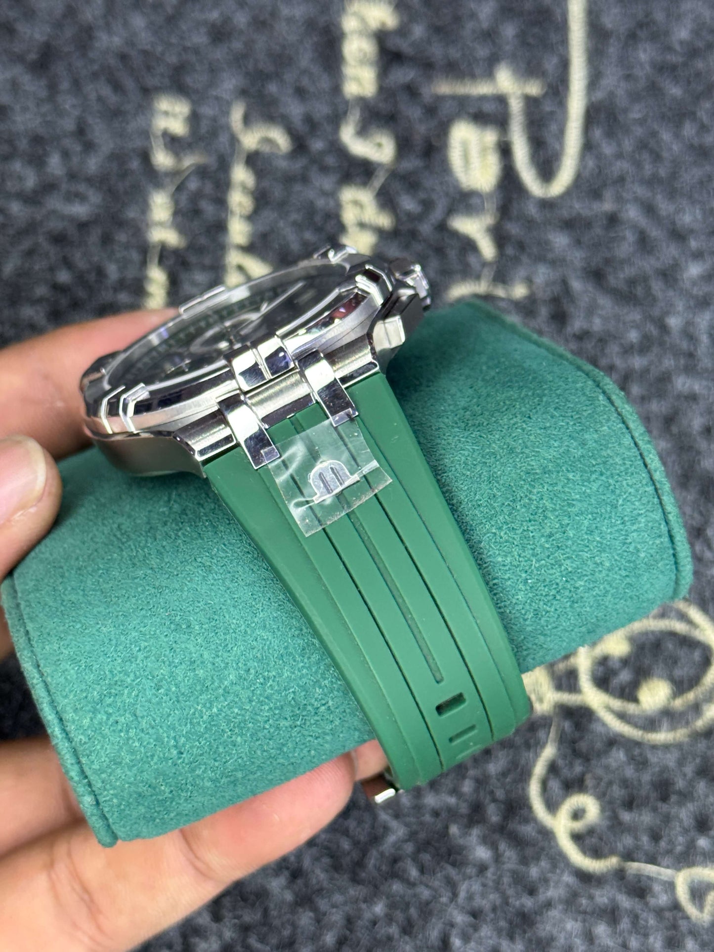Maurice Lacroix Green Chronograph Watch- Top