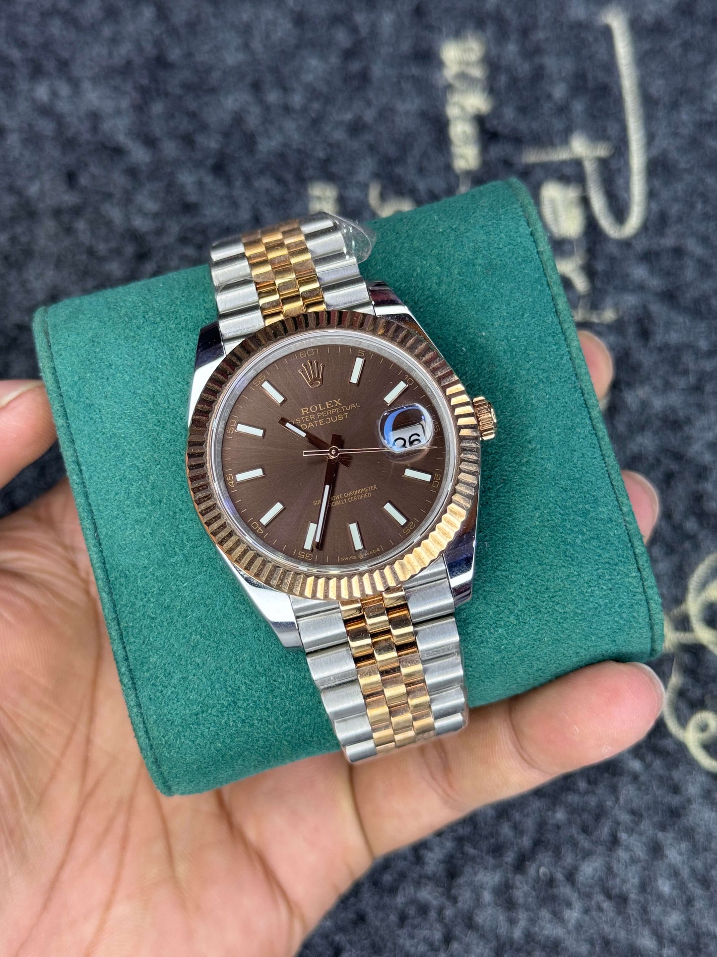 Datejust Dual Tone Chocolate dial- Top