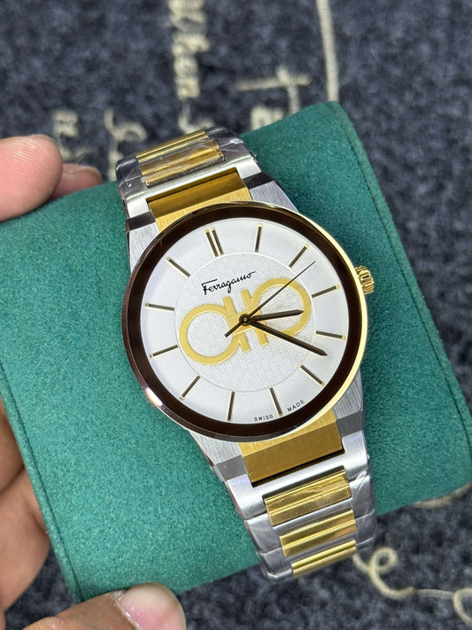 Feragammo Dual Tone Mens Watch- Top